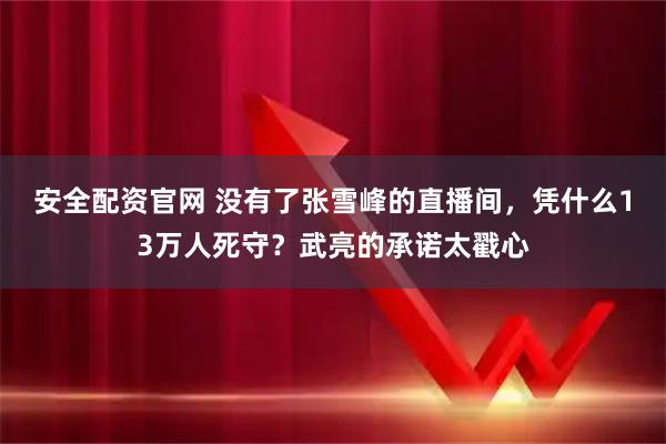 安全配资官网 没有了张雪峰的直播间，凭什么13万人死守？武亮的承诺太戳心